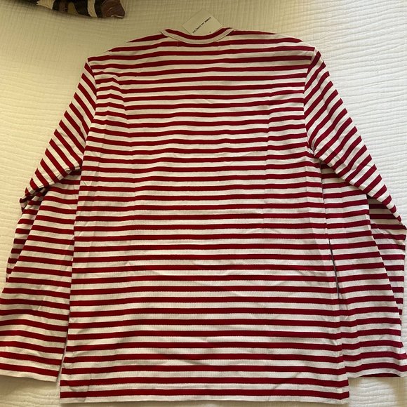 COMME DES GARCONS - Men's Striped T-Shirt with Small Heart - Picture 8 of 8